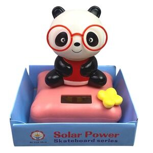 Panda‎ Bobblehead Solar Powered Dancing Toy NIB